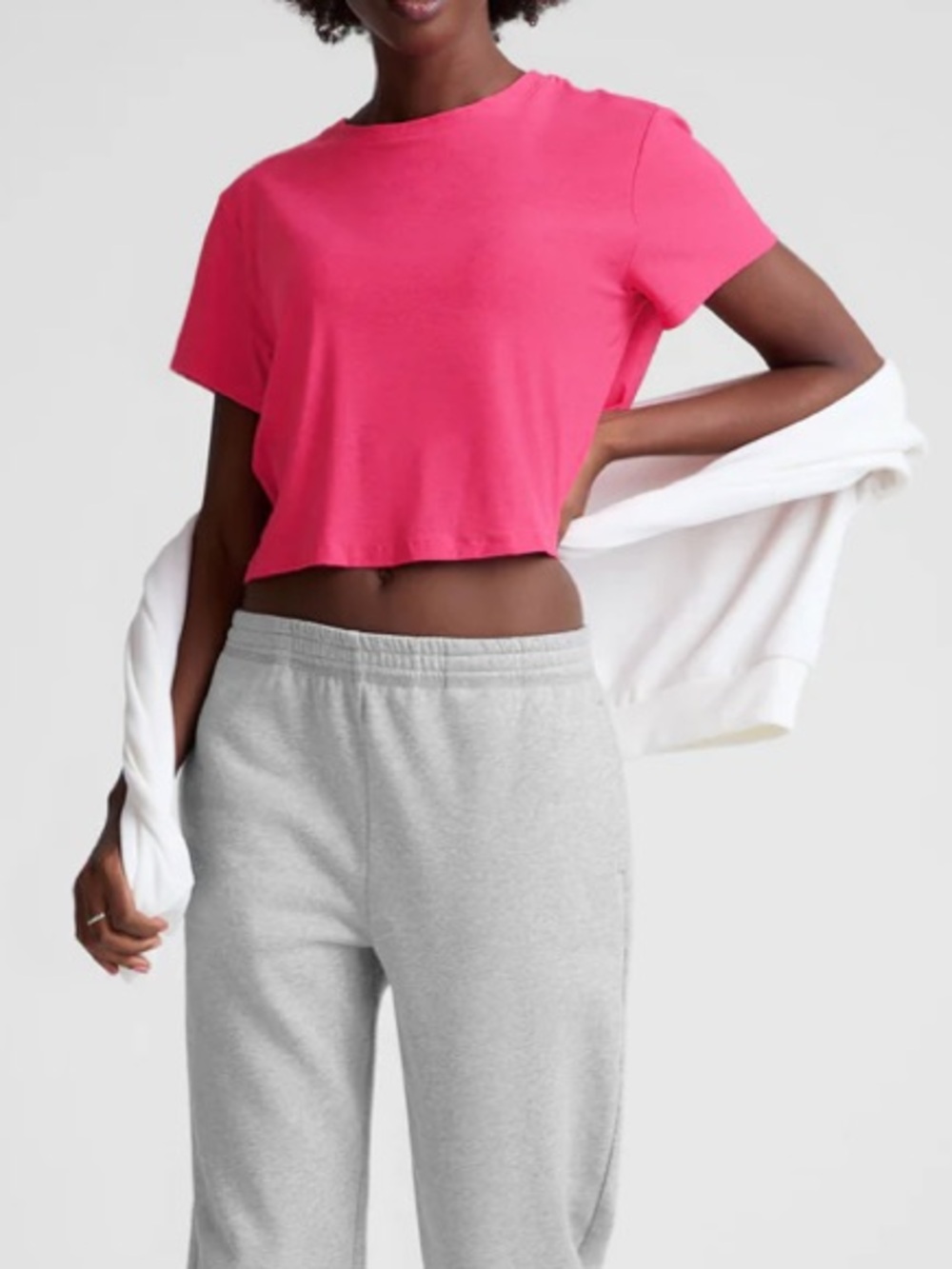 Beyond Yoga Women's Featherweight Supreme Cropped T-Shirt - Pink size small